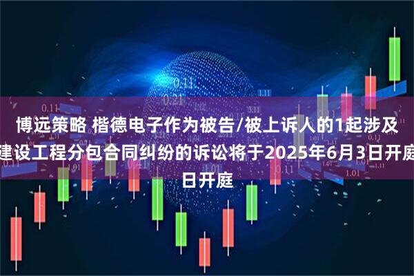 博远策略 楷德电子作为被告/被上诉人的1起涉及建设工程分包合同纠纷的诉讼将于2025年6月3日开庭