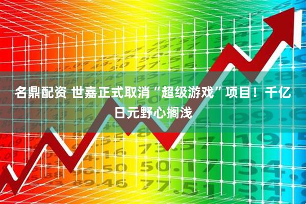 名鼎配资 世嘉正式取消“超级游戏”项目！千亿日元野心搁浅